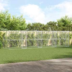 Kenel dla Psów 4 szt. srebrny 8 x 2 x 2 m Stal galwanizowana