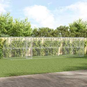 Kenel dla Psów 4 szt. srebrny 8 x 2 x 2 m Stal galwanizowana
