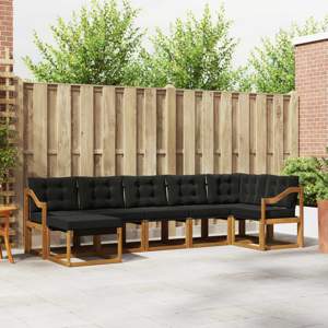 Zestaw sof na zewnątrz 7 szt. Naturalny i czarny