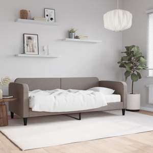 Sofa z materacem do spania, kolor taupe, 80x200 cm, tkanina