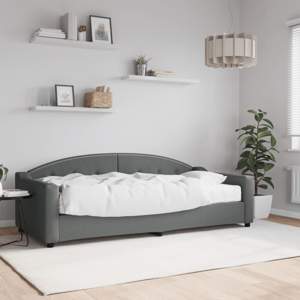 Sofa z materacem do spania, ciemnoszara, 90x200 cm, tkanina