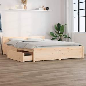 Rama łóżka z szufladami, 135x190 cm