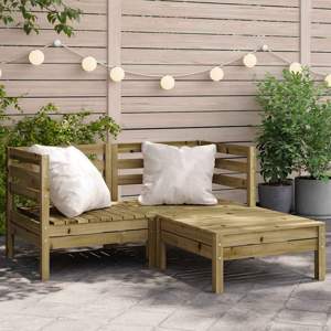 Ogrodowa sofa 2-os. z podnóżkiem, impregnowane drewno sosnowe