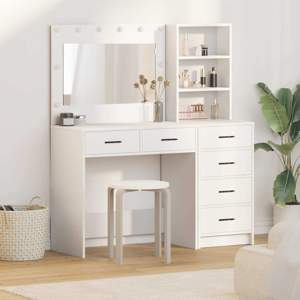 Toaletka 2 szt. Biały 78,5 x 41 x 135 cm Drewno inżynieryjne