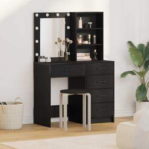 Toaletka 2 szt. Czarny 50 x 41 x 135 cm Drewno inżynieryjne