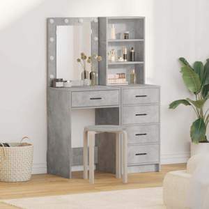 Toaletka 2 szt. Szary 50 x 41 x 135 cm Drewno inżynieryjne