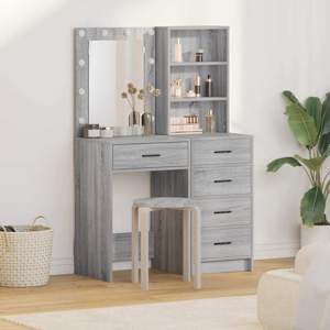 Toaletka 2 szt. Szary 50 x 41 x 135 cm Drewno inżynieryjne