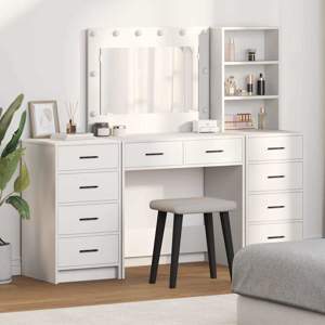 Toaletka 3 szt. Biały 78,5 x 41 x 135 cm Drewno inżynieryjne