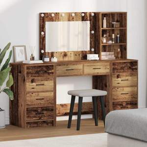 Toaletka 3 szt. Stare drewno 78,5 x 41 x 135 cm