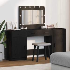 Toaletka 3 szt. Czarny 78,5 x 41 x 135 cm Drewno inżynieryjne