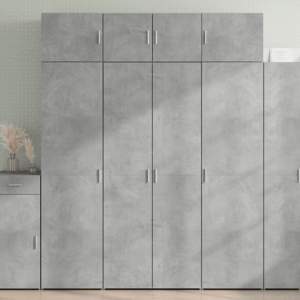 Szafka, szarość betonu, 80x42,5x225 cm, materiał drewnopochodny