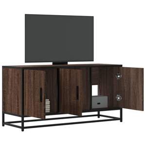 Szafka pod TV, brązowy dąb, 100x35x50 cm