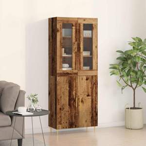 Highboard 2 szt. Stare drewno 69,5 x 34 x 180 cm