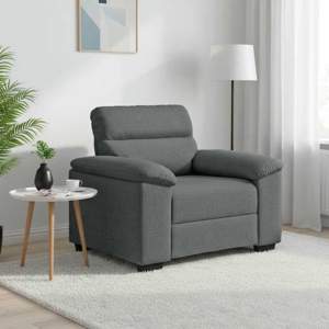 Sofa Fotel Ciemnoszary 100x81x84 cm Tkanina