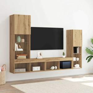Szafka pod telewizor 4 szt. dąb artisan Drewno inżynieryjne