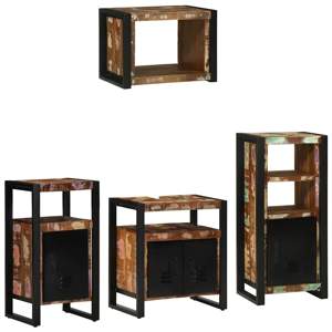 Zestaw mebli łazienkowych 4 szt. Wielokolorowy i czarny