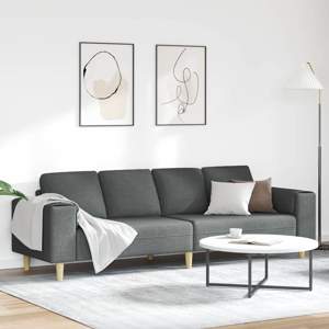 Sofa do salonu Ciemnoszary 250 x 77 x 76 cm Poliester