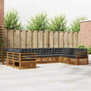 Zestaw sof na zewnątrz 9 szt. Naturalny i Antracytowy