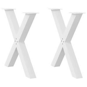 Nogi do stołu jadalnego w kształcie litery X 2 szt. Białe 80x(72-73) cm Stal