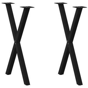 Nogi do stołu jadalnego w kształcie litery X 2 szt. Czarne 50x(72-73) cm Stal