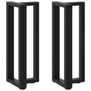 Nogi do stołu konsolowego w kształcie litery T 2 szt. Czarne 25x28x(72-73) cm Stal