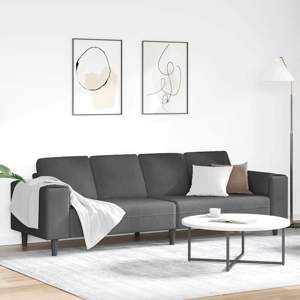 Sofa Ciemnoszary 250 x 77 x 76 cm Tkanina sztruksowa