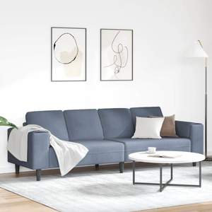 Sofa Niebieski 250 x 77 x 76 cm Tkanina sztruksowa