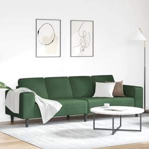 Sofa Ciemna zieleń 250 x 77 x 76 cm Tkanina sztruksowa
