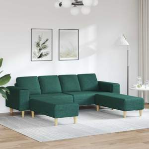Sofa do salonu 3 szt. Ciemna zieleń Poliester