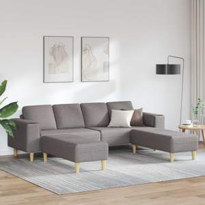 Sofa do salonu 3 szt. Ciemnoszary Poliester