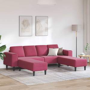 Sofa do salonu 3 szt. Czerwone wino