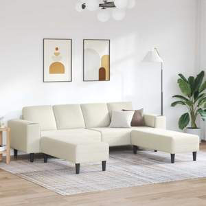 Sofa do salonu 3 szt. Kremowy