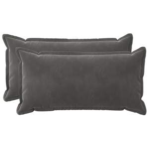 Poszewka na poduszkę 2 pcs HOUTEN ciemnoszary 40 x 80 cm Welur