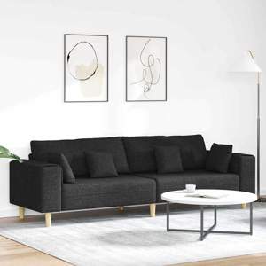 Sofa Czarny 250 x 77 x 76 cm tkanina