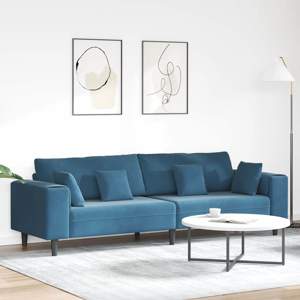 Sofa Niebieski 250 x 77 x 76 cm Aksamit
