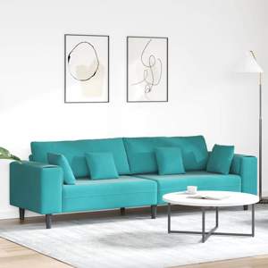 Sofa Turkusowy 250 x 77 x 76 cm Aksamit