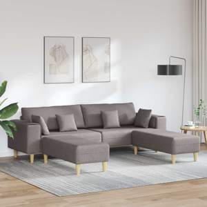Sofa 3 szt. Ciemnoszary tkanina