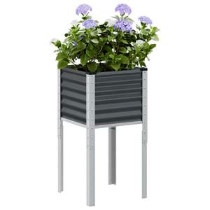 Donica ogrodowa antracytowa 45x45x88 cm stalowa