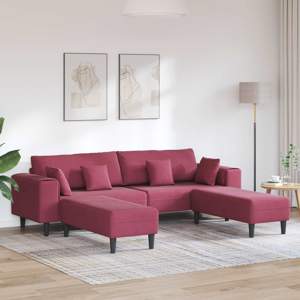 Sofa 3 szt. Czerwone wino Aksamit