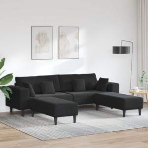 Sofa 3 szt. Czarny Aksamit