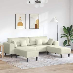 Sofa 3 szt. Kremowy Aksamit