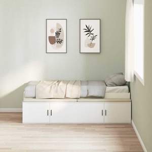 Ramka łóżka z szufladą Biały 100 x 200 cm Drewno inżynieryjne