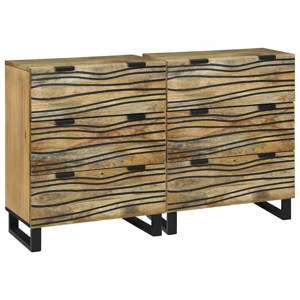 Zestaw Komód 2 szt. naturalny 120 x 33 x 75 cm Drewno z mango