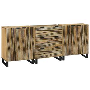 Zestaw Komód 3 szt. naturalny 180 x 33 x 75 cm Drewno z mango