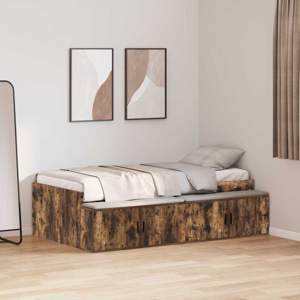 Ramka łóżka Dąb wędzony 90 x 190 cm Drewno inżynieryjne