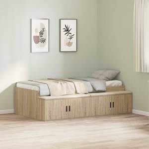 Ramka łóżka Dąb Sonoma 70 x 190 cm Drewno inżynieryjne