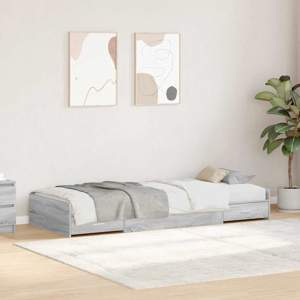 Ramka łóżka Szary Sonoma 100 x 200 cm Drewno inżynieryjne