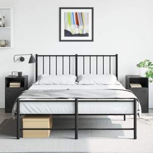 Szafki nocne, 2 szt., czarne, 34,5x39x62 cm, stal