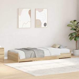 Ramka łóżka Dąb Sonoma 90 x 200 cm Drewno inżynieryjne