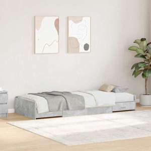 Ramka łóżka Betonowy szary 90 x 190 cm Drewno inżynieryjne